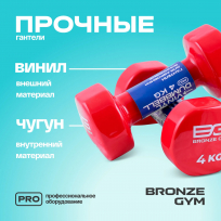 Гантели для аэробики виниловые BRONZE GYM FA-VD4 4 кг (пара)