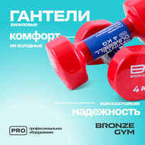 Гантели для аэробики виниловые BRONZE GYM FA-VD4 4 кг (пара)