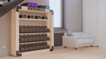 Стеллаж из дуба с усиленными полками DESIRE FITNESS Eco Hard Rack