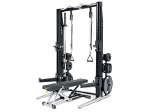 Силовая стойка со скамьей TECHNOGYM Power Personal Superior MD15KB + MD100B с набором грифов и дисков (черная)